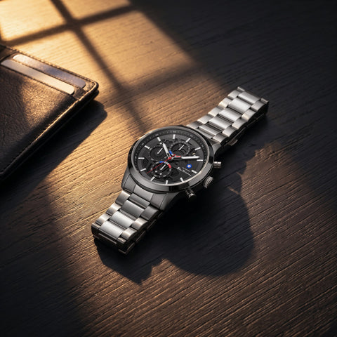 The Watch Boutique Ben Sherman Men's Silver Skeleton Chronograph Watch with Stainless Steel Bracelet