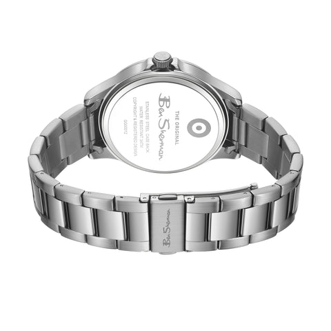 The Watch Boutique Ben Sherman Men’s Silver-Tone Watch with Textured Navy Dial