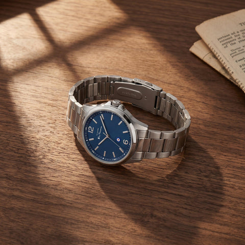 The Watch Boutique Ben Sherman Men’s Silver-Tone Watch with Textured Navy Dial