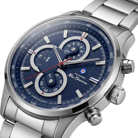 The Watch Boutique Ben Sherman Men's Stainless Steel Blue Chronograph Watch