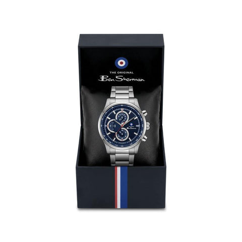 The Watch Boutique Ben Sherman Men's Stainless Steel Blue Chronograph Watch