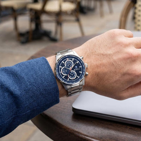 The Watch Boutique Ben Sherman Men's Stainless Steel Blue Chronograph Watch