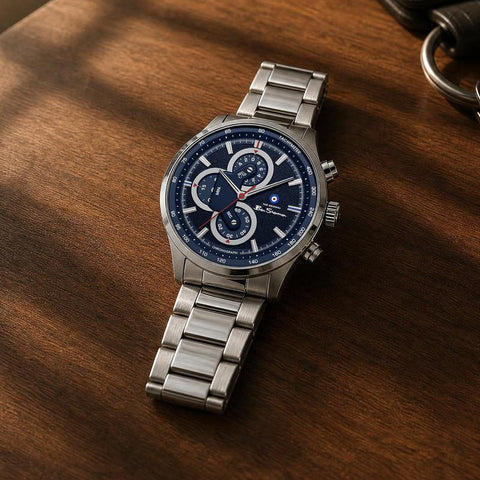 The Watch Boutique Ben Sherman Men's Stainless Steel Blue Chronograph Watch