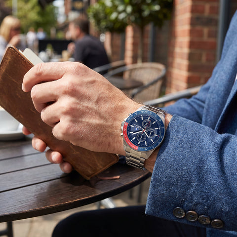 The Watch Boutique Ben Sherman Men's Stainless Steel Chronograph Watch with Blue Dial
