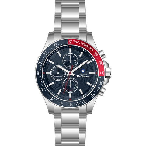 The Watch Boutique Ben Sherman Men's Stainless Steel Chronograph Watch with Blue Dial