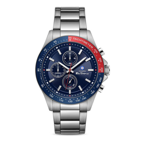 The Watch Boutique Ben Sherman Men's Stainless Steel Chronograph Watch with Blue Dial