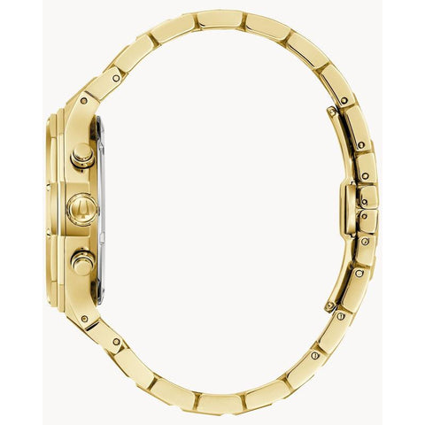 The Watch Boutique Bulova Men's Prestige Chronograph Watch, Gold-Tone Stainless Steel, Black Dial