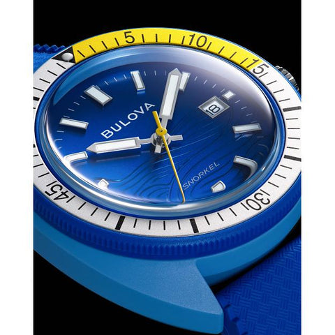 The Watch Boutique Bulova Snorkel Blue Dial HNBR Rubber Dive Watch