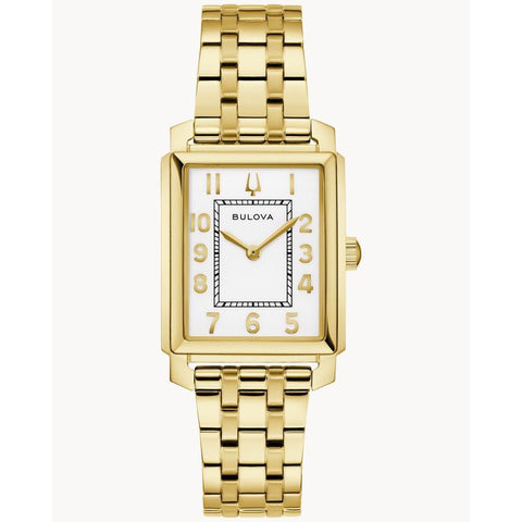 The Watch Boutique Bulova Sutton Women's Gold-Tone Stainless Steel Rectangular Watch