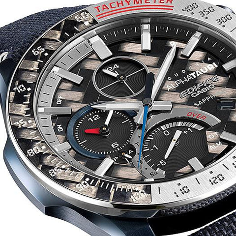 The Watch Boutique CASIO EDIFICE MENS 100M ALPHATAURI F1 - CARBON BLUETOOTH SAPPHIRE SOLAR - EQB-1000AT-1ADR