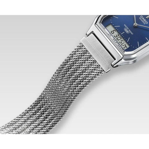 The Watch Boutique Casio Analog-Digital Mesh Band Watch - AQ-230EM-7ADF