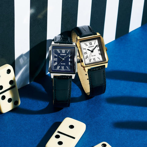 The Watch Boutique Casio Classic Blue Dial Rectangular Watch - MTP-B190L-2BVDF