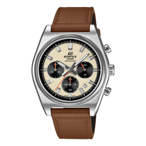 The Watch Boutique Casio Edifice Leather Chronograph Watch - EFB-730L-7AVUDF