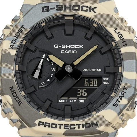 Casio G‑Shock Camouflage Bio‑Resin Analog‑Digital Watch - GA-2100CM-5ADR