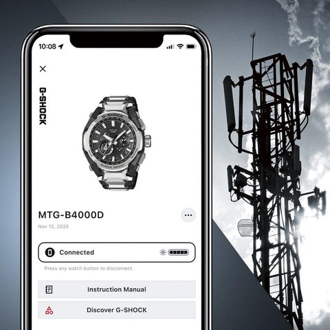 The Watch Boutique Casio G‑Shock Carbon‑Steel Solar Watch Multi‑Function - MTG-B4000D-1ADR
