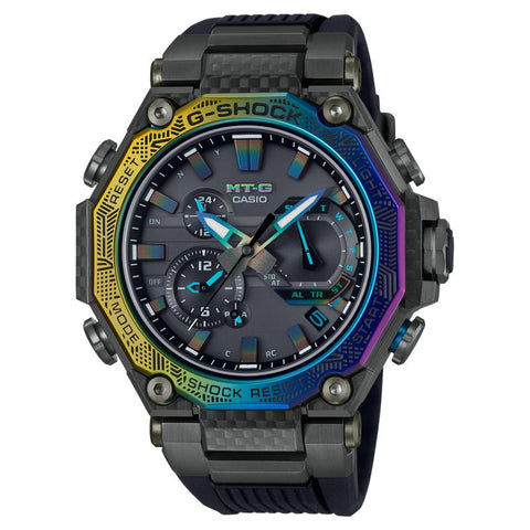 Casio G-Shock Multi-layered Carbon Watch with Rainbow Bezel - MTG-B2000YR-1ADR