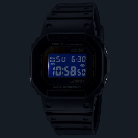 The Watch Boutique Casio G‑Shock Rainbow Brick Wall Digital Watch - DW-5600RW-1DR