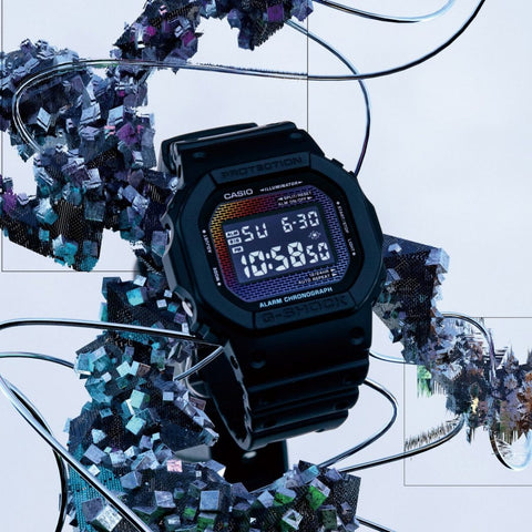 The Watch Boutique Casio G‑Shock Rainbow Brick Wall Digital Watch - DW-5600RW-1DR