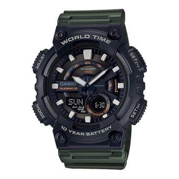 The Watch Boutique Casio Green Analog-Digital Resin Watch - AEQ-110W-3A2VDF