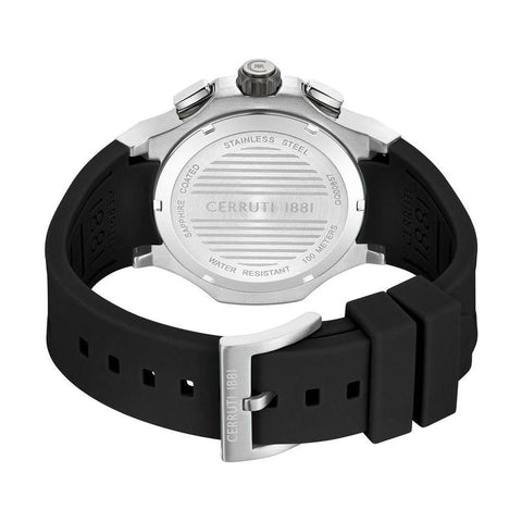 The Watch Boutique Cerruti 1881 Lucardo Men's Black Silicone Quartz Watch