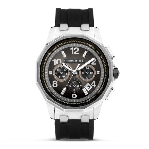 The Watch Boutique Cerruti 1881 Molveno Black Rubber Strap Watch - CIWGQ2224101