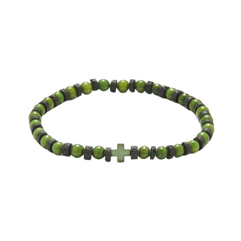 The Watch Boutique Chrysostomos Handmade Bracelet with Agate & Cross