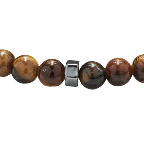 The Watch Boutique Chrysostomos Handmade Bracelet with Natural Tigers Eye Mineral Stones
