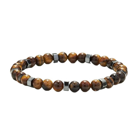 The Watch Boutique Chrysostomos Handmade Bracelet with Natural Tigers Eye Mineral Stones