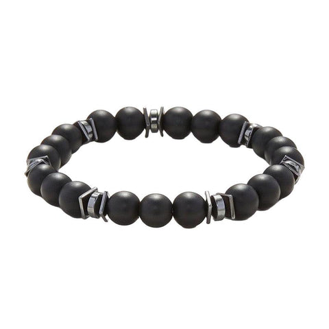 The Watch Boutique Chrysostomos Handmade Bracelet with Onyx & Hematite