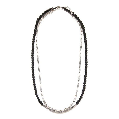 The Watch Boutique Chrysostomos Handmade Combo Necklace with Onyx & Chain