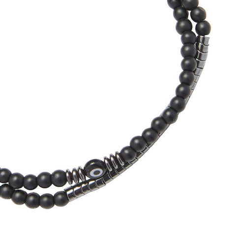 The Watch Boutique Chrysostomos Handmade Double Bracelet with Onyx & Agate