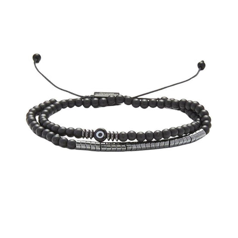 The Watch Boutique Chrysostomos Handmade Double Bracelet with Onyx & Agate