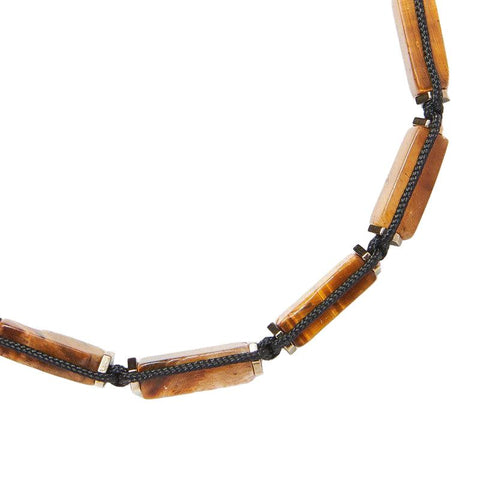 The Watch Boutique Chrysostomos Handmade Knitted Bracelet with Tigers Eye