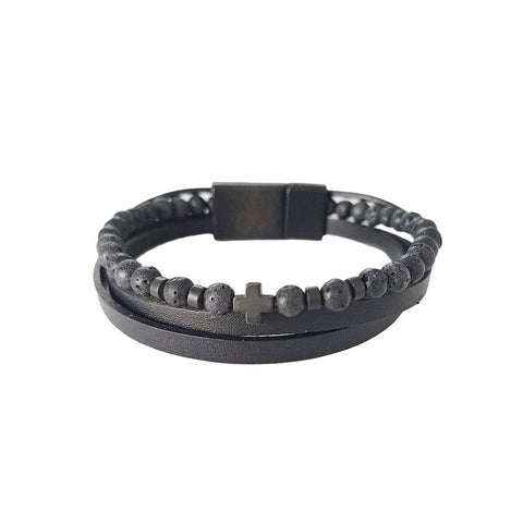 The Watch Boutique Chrysostomos Handmade Leather Bracelet with Tigers Eye