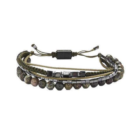 The Watch Boutique Chrysostomos Handmade Multi-Line Bracelet with Agate