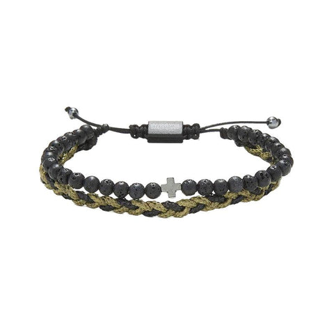 The Watch Boutique Chrysostomos Handmade Multi-Line Bracelet with Cross