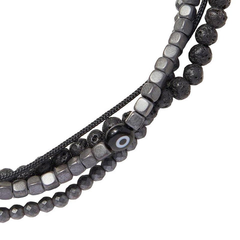 The Watch Boutique Chrysostomos Handmade Multi-Line Bracelet with Evil Eye
