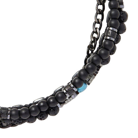 The Watch Boutique Chrysostomos Handmade Multi-Line Bracelet with Evil Eye