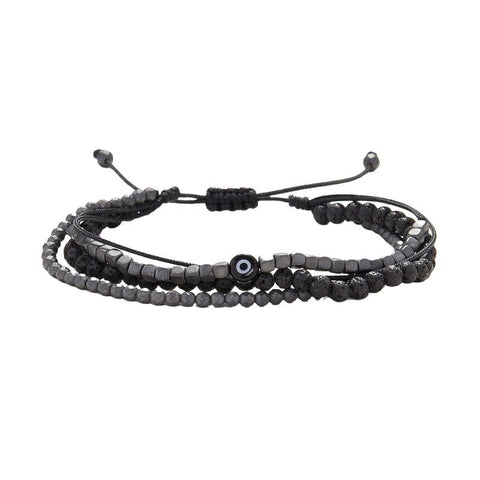 The Watch Boutique Chrysostomos Handmade Multi-Line Bracelet with Evil Eye