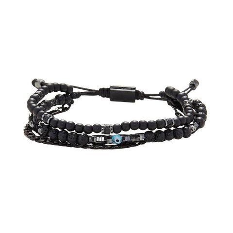 The Watch Boutique Chrysostomos Handmade Multi-Line Bracelet with Evil Eye