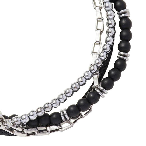 The Watch Boutique Chrysostomos Handmade Multi-Line Bracelet with Onyx