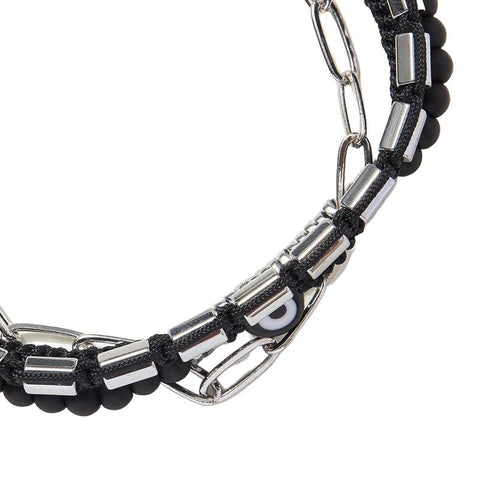 The Watch Boutique Chrysostomos Handmade Multi-Line Bracelet with Onyx & Evil-Eye