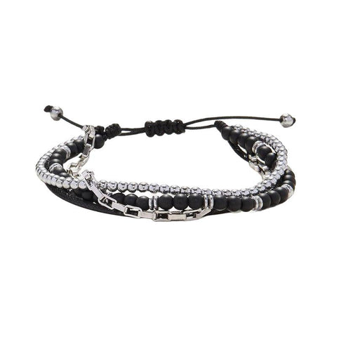 The Watch Boutique Chrysostomos Handmade Multi-Line Bracelet with Onyx