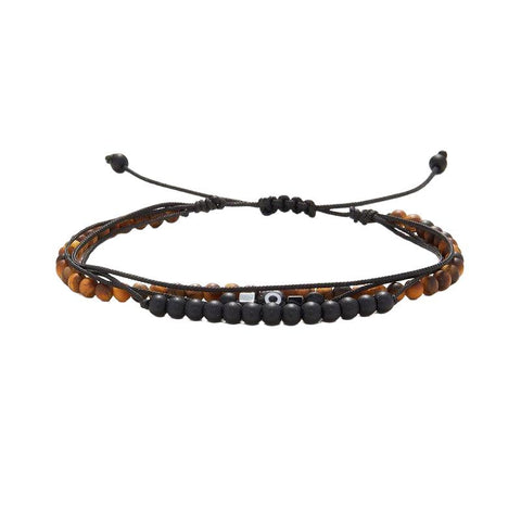 The Watch Boutique Chrysostomos Handmade Multi-Line Bracelet with Tiger Eye & Evil-Eye