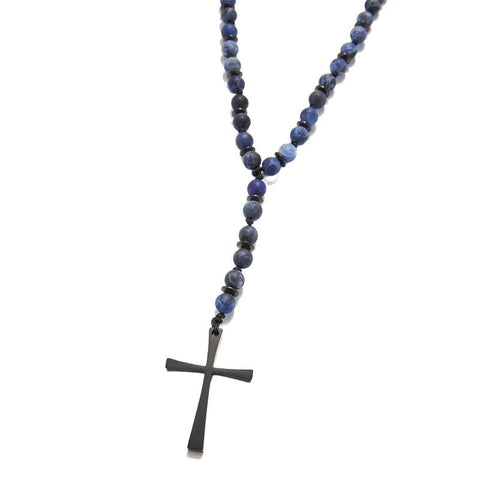 The Watch Boutique Chrysostomos Handmade Rosary Necklace with Sodalite