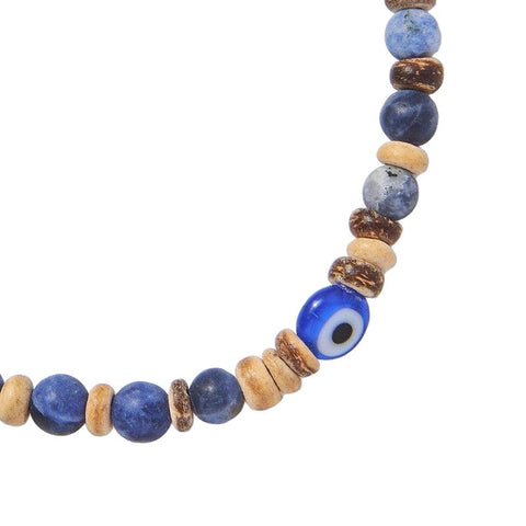 The Watch Boutique Chrysostomos Kids Bracelet Handmade Natural Mineral Stones of Blue Matte Sodalit