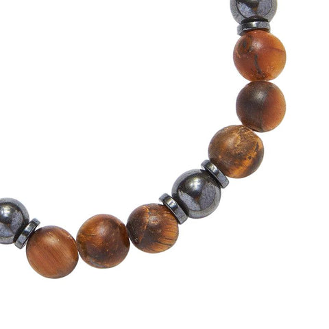 The Watch Boutique Chrysostomos Kids Bracelet Handmade with Natural Matte Tigers Eye Mineral Stones
