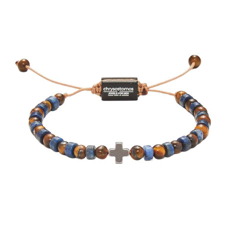 The Watch Boutique Chrysostomos Kids Bracelet Handmade with Natural Tigers Eye Mineral Stones
