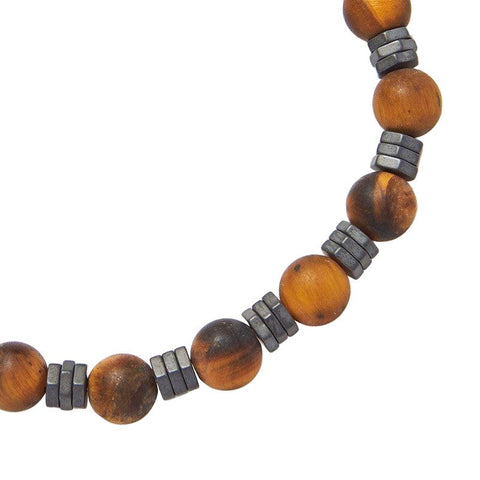 The Watch Boutique Chrysostomos Kids Bracelet with Natural Mineral Stones of Matte Eye of a Tiger