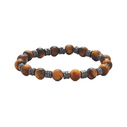 The Watch Boutique Chrysostomos Kids Bracelet with Natural Mineral Stones of Matte Eye of a Tiger